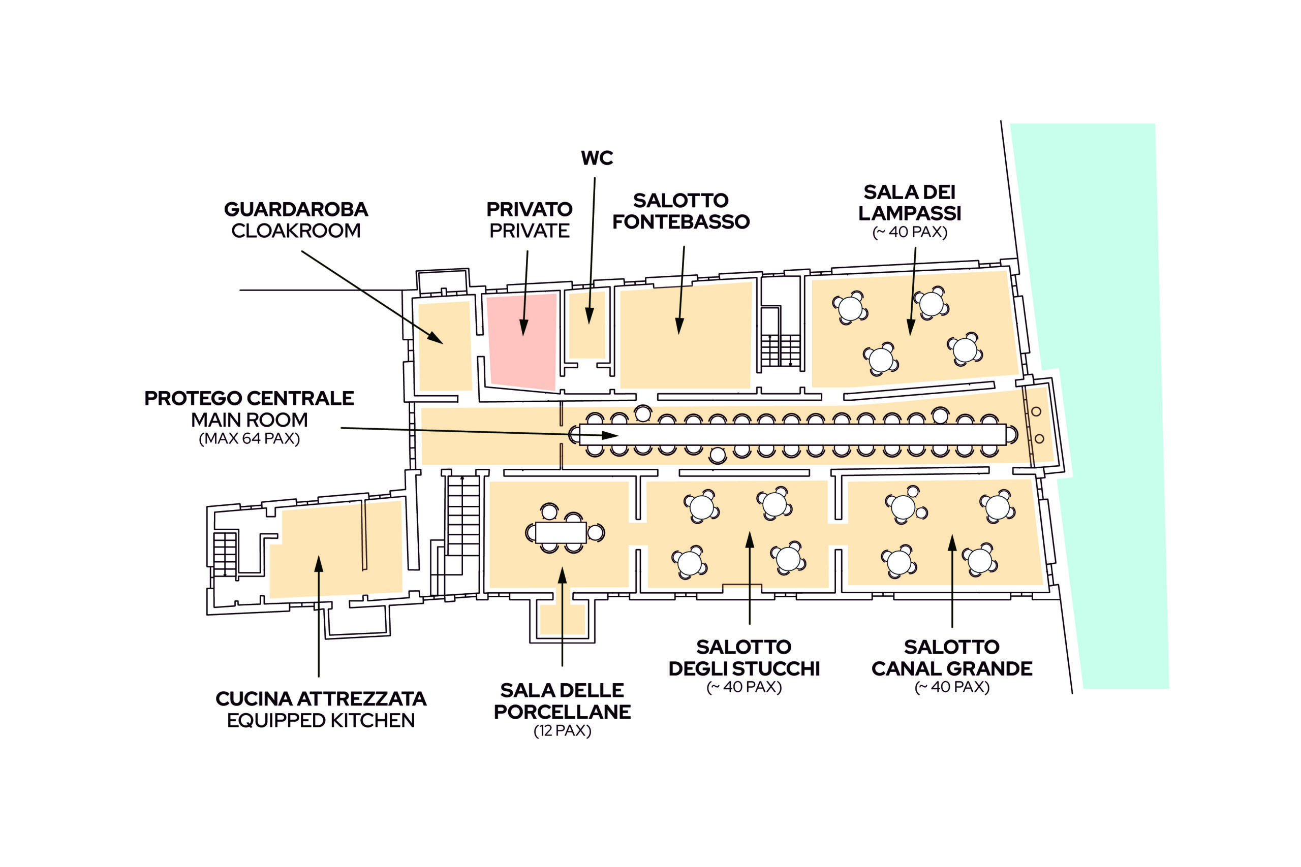 Planimetria secondo piano nobile